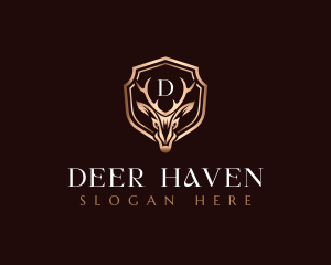 Deer Horns Shield logo design