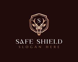 Deer Horns Shield logo design