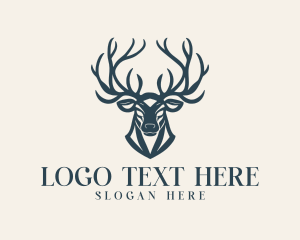 Hunt - Elk Antler Hunting logo design