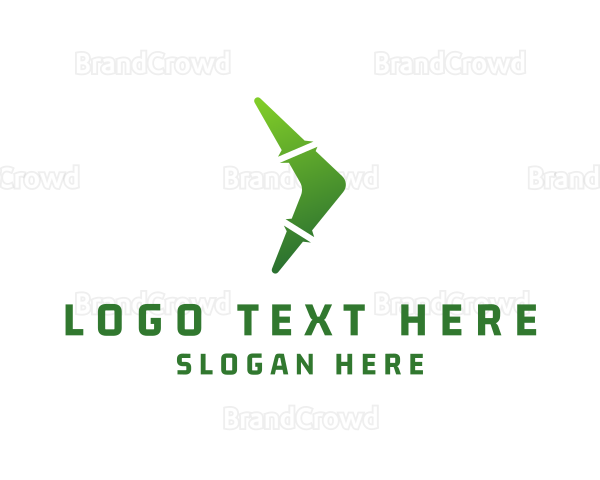 Green Boomerang Arrow Logo