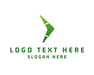 Aeronautics - Green Boomerang Arrow logo design