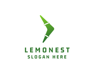 Website - Green Boomerang Arrow logo design