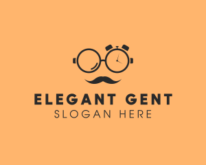 Glasses Time Gentleman logo design