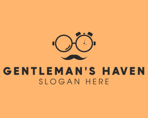 Glasses Time Gentleman logo design