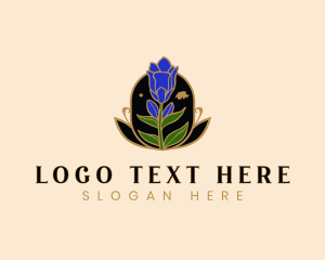 Map - Switzerland Gentian Flower logo design