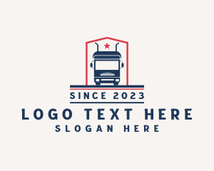 Courier - Logistics Freight Trucking logo design