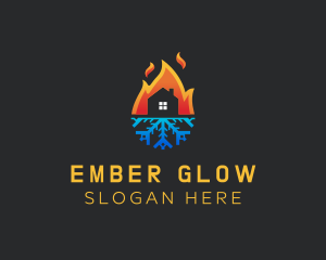 Ember - House Fire Ice Ventilation logo design