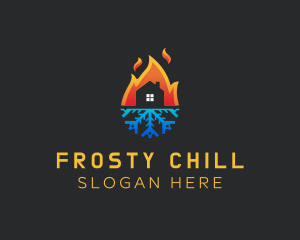 Freezer - House Fire Ice Ventilation logo design