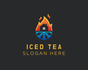 House Fire Ice Ventilation logo design