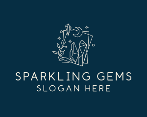 Gemstone - Moon Crystal Gemstone logo design