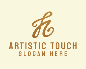 Elegant Bronze Letter H logo design