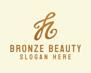 Bronze - Elegant Bronze Letter H logo design