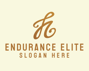 Elegant Bronze Letter H logo design