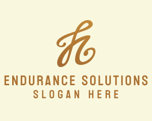 Elegant Bronze Letter H logo design