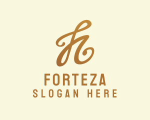 Elegant Bronze Letter H logo design