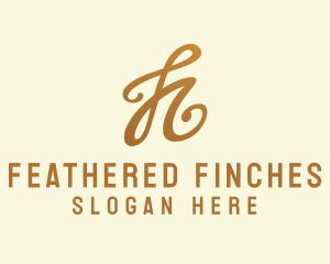 Elegant Bronze Letter H logo design