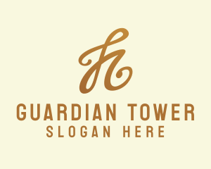 Elegant Bronze Letter H logo design