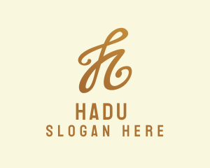 Elegant Bronze Letter H logo design