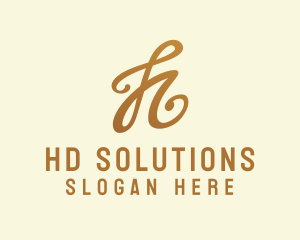 Elegant Bronze Letter H logo design