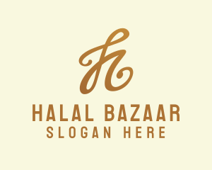 Elegant Bronze Letter H logo design