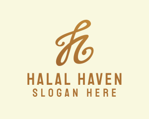 Elegant Bronze Letter H logo design