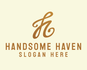 Elegant Bronze Letter H logo design