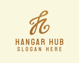 Elegant Bronze Letter H logo design