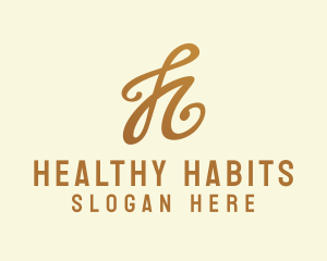 Elegant Bronze Letter H logo design