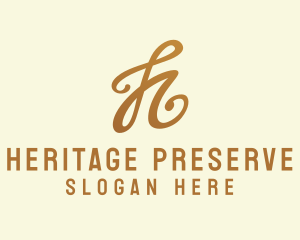 Elegant Bronze Letter H logo design