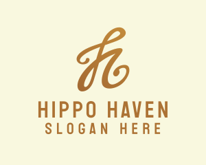 Elegant Bronze Letter H logo design