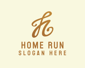 Elegant Bronze Letter H logo design