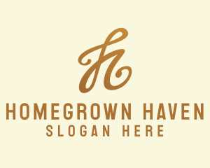 Elegant Bronze Letter H logo design