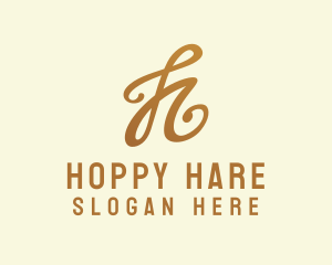 Elegant Bronze Letter H logo design