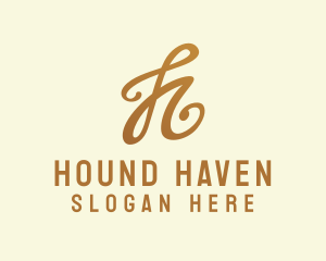 Elegant Bronze Letter H logo design