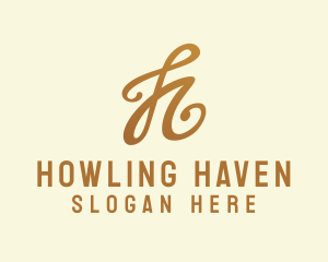 Elegant Bronze Letter H logo design