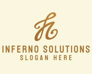 Elegant Bronze Letter H logo design