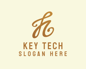 Elegant Bronze Letter H logo design