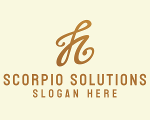 Elegant Bronze Letter H logo design