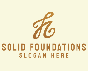 Ag - Elegant Bronze Letter H logo design