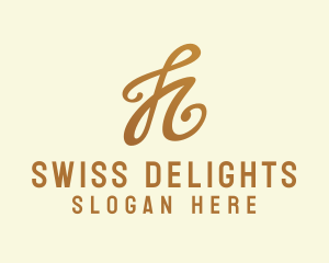 Elegant Bronze Letter H logo design