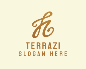 Elegant Bronze Letter H logo design