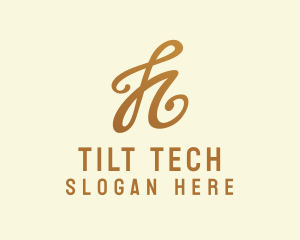 Elegant Bronze Letter H logo design