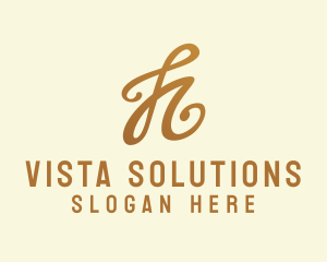 Elegant Bronze Letter H logo design