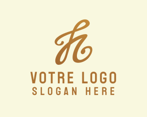 Elegant Bronze Letter H logo design