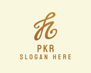 Elegant Bronze Letter H logo design