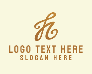 Letter H - Elegant Bronze Letter H logo design