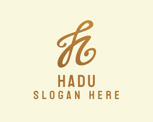 Elegant Bronze Letter H logo design