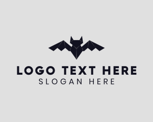 Halloween - Bat Animal Origami logo design