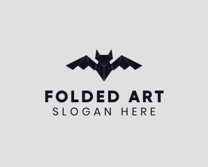 Origami - Bat Animal Origami logo design