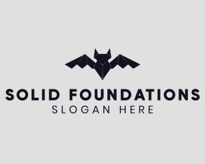 Black - Bat Animal Origami logo design